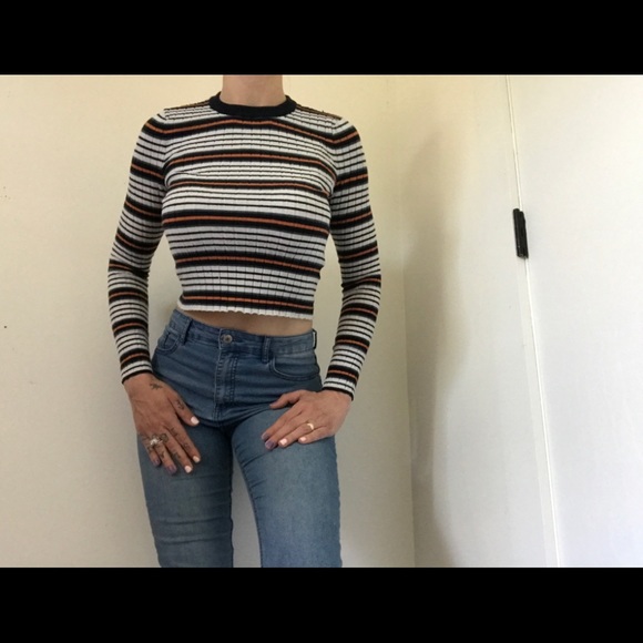 Forever 21 Tops - Forever 21 Striped Crewneck Crop Top